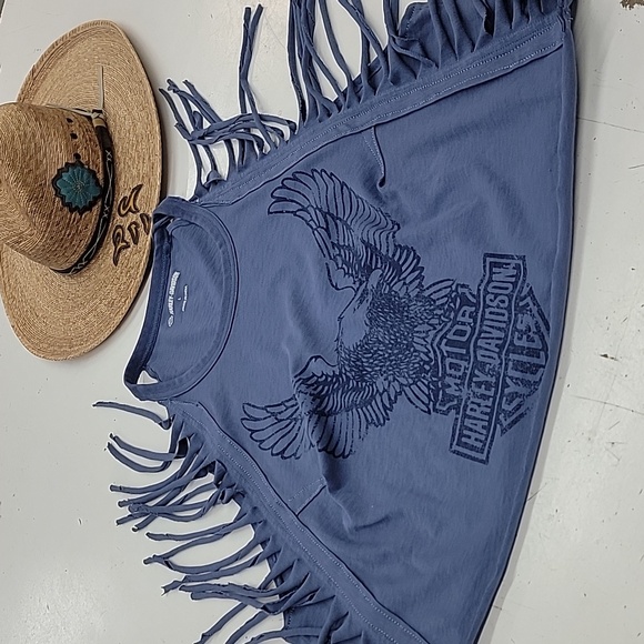 Harley-Davidson Women's Blue Fringe Graphic Tank - Picture 5 of 6
